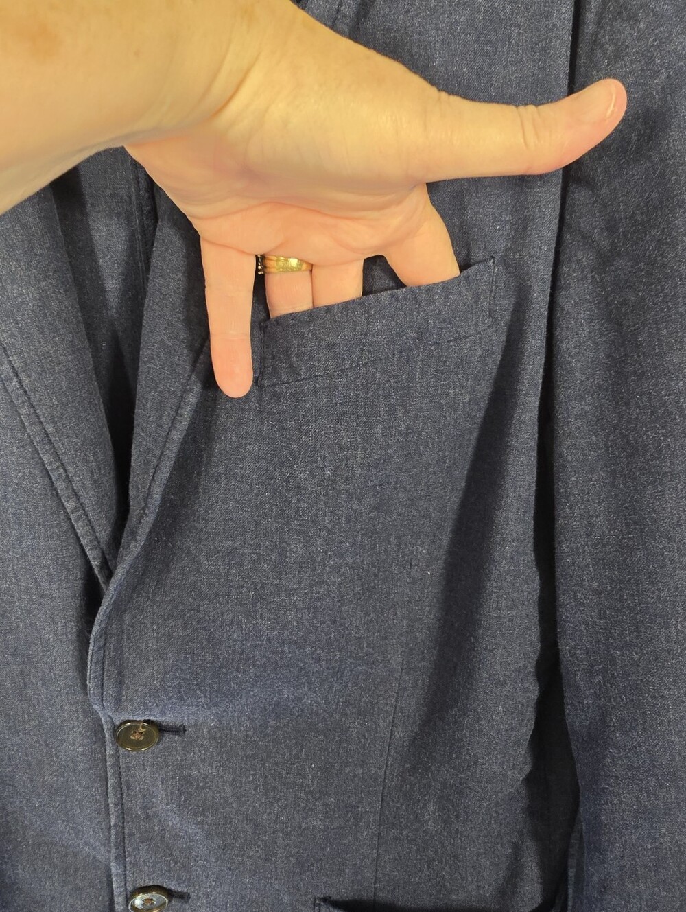 J.crew ThompsonCotton Blue 2 Button 5 Pocket Lightweight Chambray Blazer Mens 38 - Picture 8 of 16